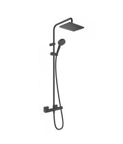 Душевая система с термостатом Hansgrohe Vernis Shape Showerpipe 230, EcoSmart, черный матовый, 26097670