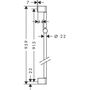 Душевая штанга Hansgrohe Croma Unica, шланг 90 см, 26506000