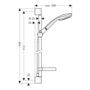 Душевая стойка Hansgrohe Croma 100 Multi Unica C Shower Set, 90 см, 27774000