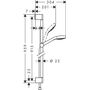 Душевой набор Hansgrohe Croma Select E Multi, EcoSmart, штанга 90 см, 26591400