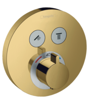 Термостат для душа Hansgrohe ShowerSelect, 2 потребителя, золото, 15743990