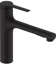Кухонный смеситель Hansgrohe Zesis M33, 160 с вытяжным душем, черный матовый, 74801670