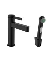 Смеситель для раковины Hansgrohe Finoris 110, с набором для биде со шлангом 1,60 м, черный, 76210670