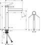 Смеситель для раковины Hansgrohe Finoris 260, с клапаном Push-Open, хром, 76070000