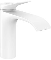 Смеситель для раковины Hansgrohe Vivenis 110, с донным клапаном, матовый белый, 75020700