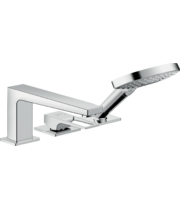 Смеситель на край ванны Hansgrohe Metropol, 3 отверстия, с рукояткой-петлей, 74550000
