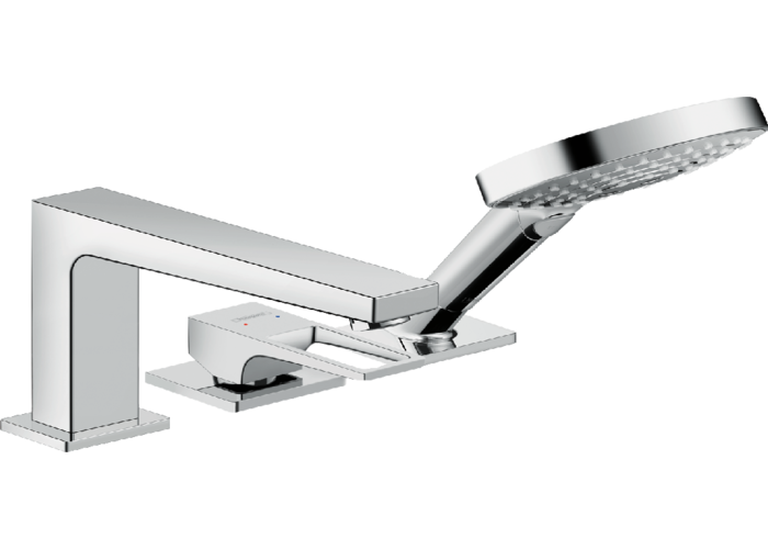 Смеситель на край ванны Hansgrohe Metropol, 3 отверстия, с рукояткой-петлей, 74550000