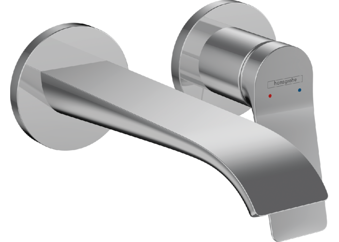 Смеситель настенный Hansgrohe Vivenis 195, с донным клапаном, хром, 75050000