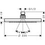 Верхний душ Hansgrohe Croma 220, LowPressure, 26734000