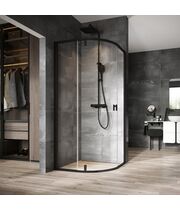 Душевой уголок полукруглый Ravak NSKK3-100, черный + transparent, 3O6AA300Z1