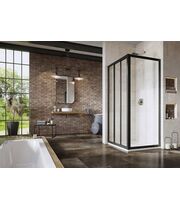 Душевая стенка Ravak Supernova APSS-90, 198 см, черный+перл, 940703R211