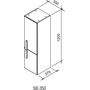Шкаф-пенал Ravak SB 350 Chrome 35x37x120 R, белый/белый