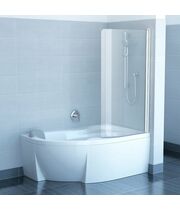 Шторка для ванны Ravak Rosa CVSK1 140/150 R белый+транспарент