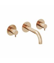 Смеситель настенный для умывальника Ravak ES 019.60RGB.O1, 1 вывод, розовое золото, X070350