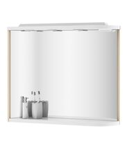 Зеркало Ravak M780 78x68 L с полкой, подсветкой и розеткой, оникс/белый