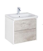 Тумба под раковину Roca Ronda ZRU9303002 60 см бетон/белый глянец