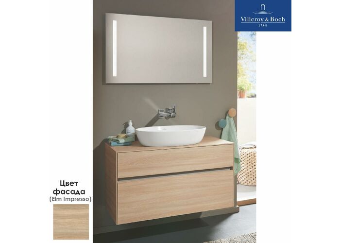 Комплект мебели Villeroy&Boch CHIC LS с зеркалом, 80 см, текстурный вяз, SCHI00PNR1