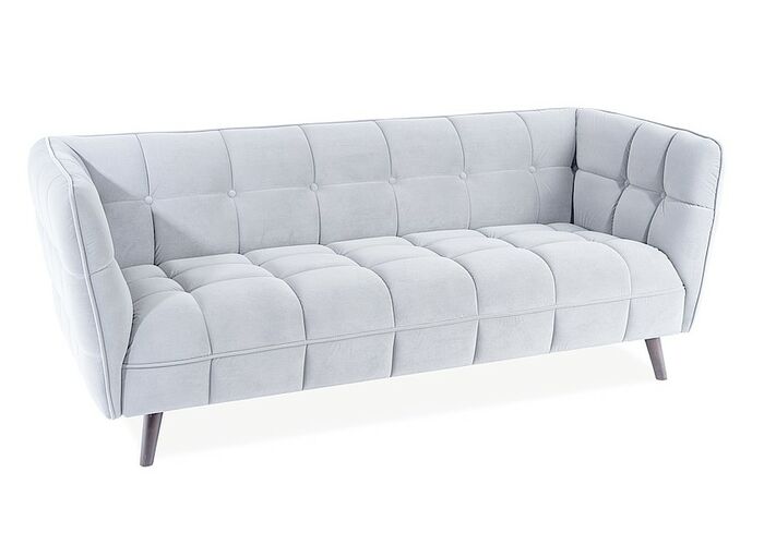 Диван SIGNAL CASTELLO 3 Velvet Bluvel 03 светло-серый/венге