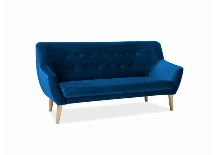 Диван SIGNAL NORDIC 3 Velvet Bluvel 86 темно-синий/бук