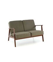 Диван HALMAR MILANO 2S tap. Castel 39 оливковый/орех