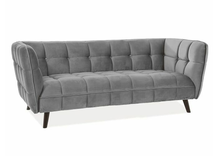 Диван SIGNAL CASTELLO 3 Velvet Bluvel 14 серый/венге