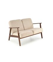 Диван HALMAR MILANO 2S tap. Castel 15 бежевый/орех