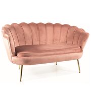 Диван SIGNAL CAMELLIA 2 Velvet Bluvel 52 античный розовый/золотой