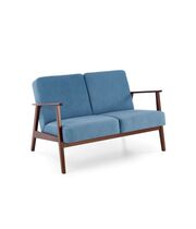 Диван HALMAR MILANO 2S tap. Castel 74 синий/орех