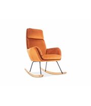 Кресло-качалка SIGNAL HOOVER Velvet оранжевый/черный/дуб