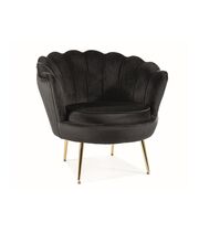 Кресло SIGNAL CAMELLIA Velvet Bluvel 19 черный/золотой