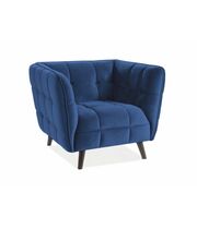 Кресло SIGNAL CASTELLO 1 Velvet Bluvel 86 темно-синий/венге