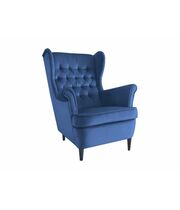 Кресло SIGNAL HARRY Velvet Bluvel 86 темно-синий/венге