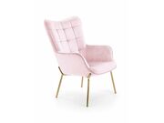 Кресло HALMAR CASTEL 2 светло-розовый/золотой..