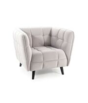 Кресло SIGNAL CASTELLO 1 Velvet Bluvel 03 светло-серый/венге