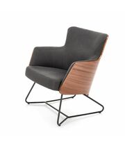 Кресло HALMAR CHILLOUT темно-серый/орех американский/черный