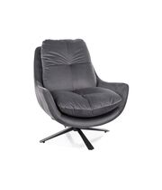 Кресло SIGNAL VIVIEN Velvet серый/черный