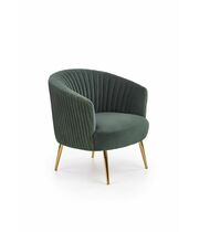 Кресло HALMAR CROWN темно-зеленый/золотой