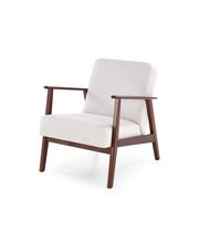 Кресло HALMAR MILANO 1S tap. Castel 04 светло-бежевый/орех