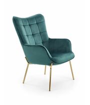 Кресло HALMAR CASTEL 2 темно-зеленый/золотой