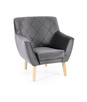 Кресло SIGNAL KIER 1 Velvet Bluvel 14 серый/бук