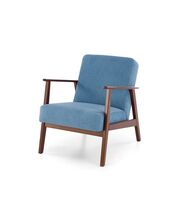 Кресло HALMAR MILANO 1S tap. Castel 74 синий/орех