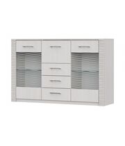 Комод-витрина SV-МЕБЕЛЬ (МС Гамма 20 К) Серия №4 Ясень анкор  светлый / Сандал светлый