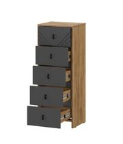 Комод NN Мебель (МС Байкал К) Дуб Золотой/Графит, 5 ящиков