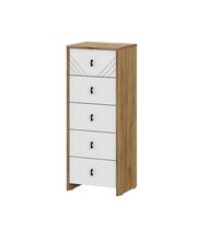 Комод NN Мебель (МС Байкал К) Дуб Золотой/Белый матовый, 5 ящиков