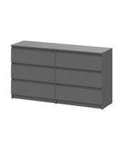 Комод NN Мебель (МС Денвер К) Серия 2 Графит серый, 6 ящ. (1,38м)