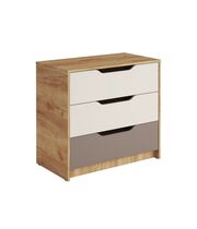 Комод МК Стиль RICH КМ-001 дуб крафт золотой/миндаль/ глиняный серый