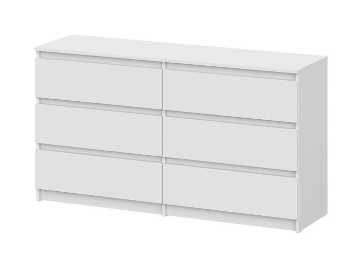 Комод NN Мебель (МС Денвер К) Серия 2 Белый, 6 ящ. (1,38м) SAFE