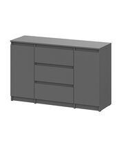 Комод NN Мебель (МС Денвер К) Графит серый, 3 ящ., 2 ств.