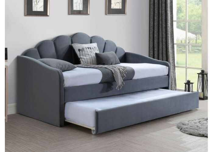 Кровать SIGNAL BELLA Velvet Bluvel 14 серый 90/200