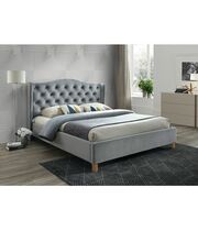 Кровать SIGNAL ASPEN Velvet Bluvel 14 серый/дуб 180/200